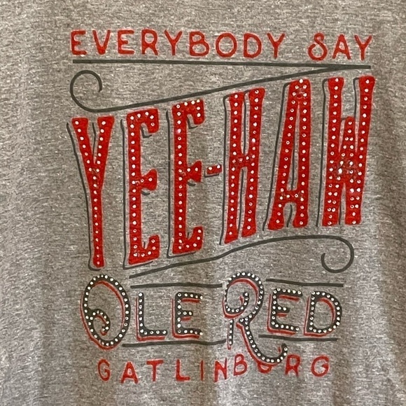 NWT Ole Red Gatlinburg Gray Scoop Neck Tee Size Small - Picture 2 of 3